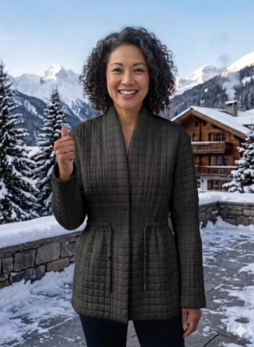 Vanite Quilted Cinch-Waist Short Jacket