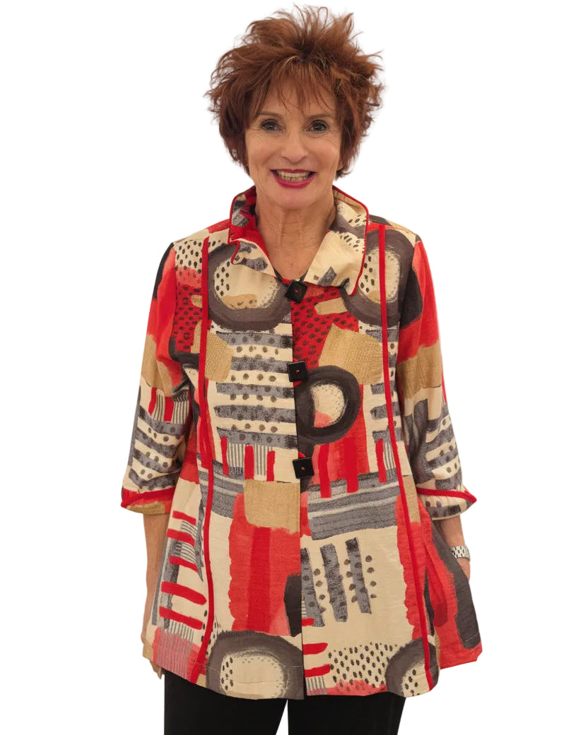 Moonlight Print Wire Edge Collar Jacket