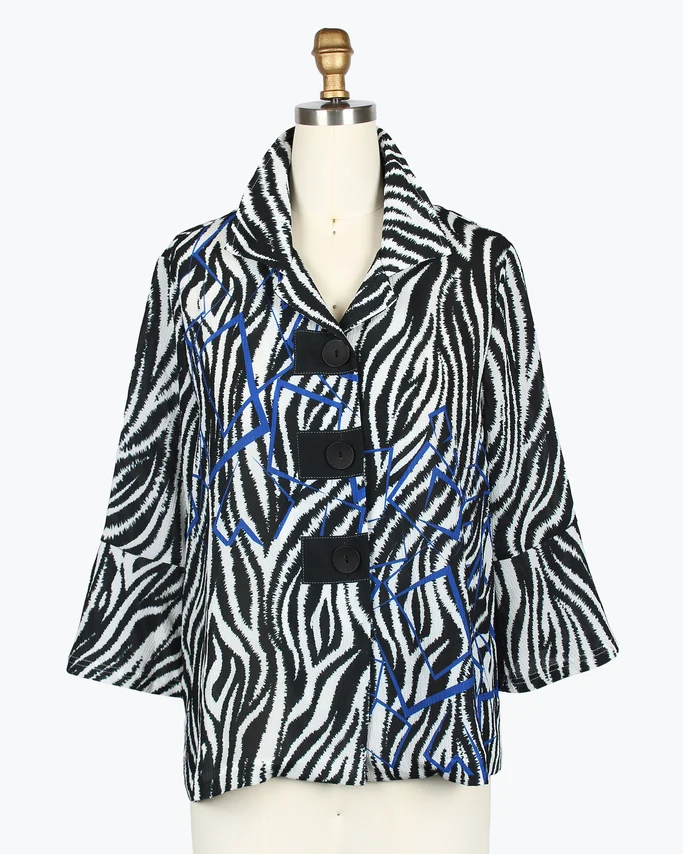 Damee Zebra Button Patch Jacket