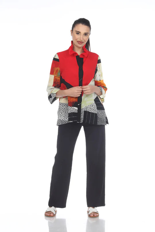 3504 MOONLIGHT Wire Collar Jacket Red w/print