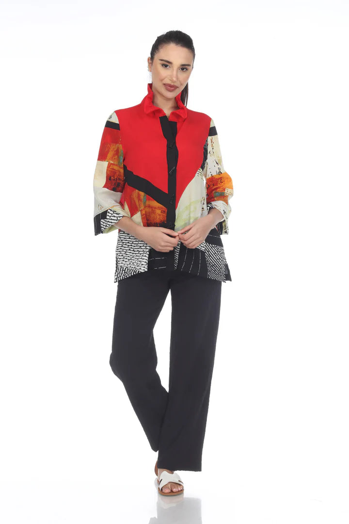 3504 MOONLIGHT Wire Collar Jacket Red w/print