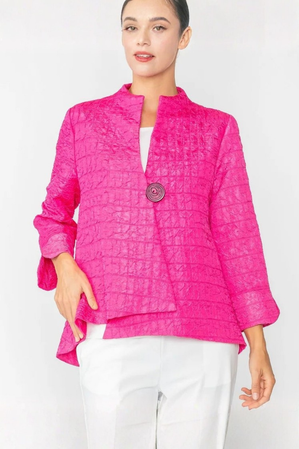 IC Rib Band Neck Short Jacket