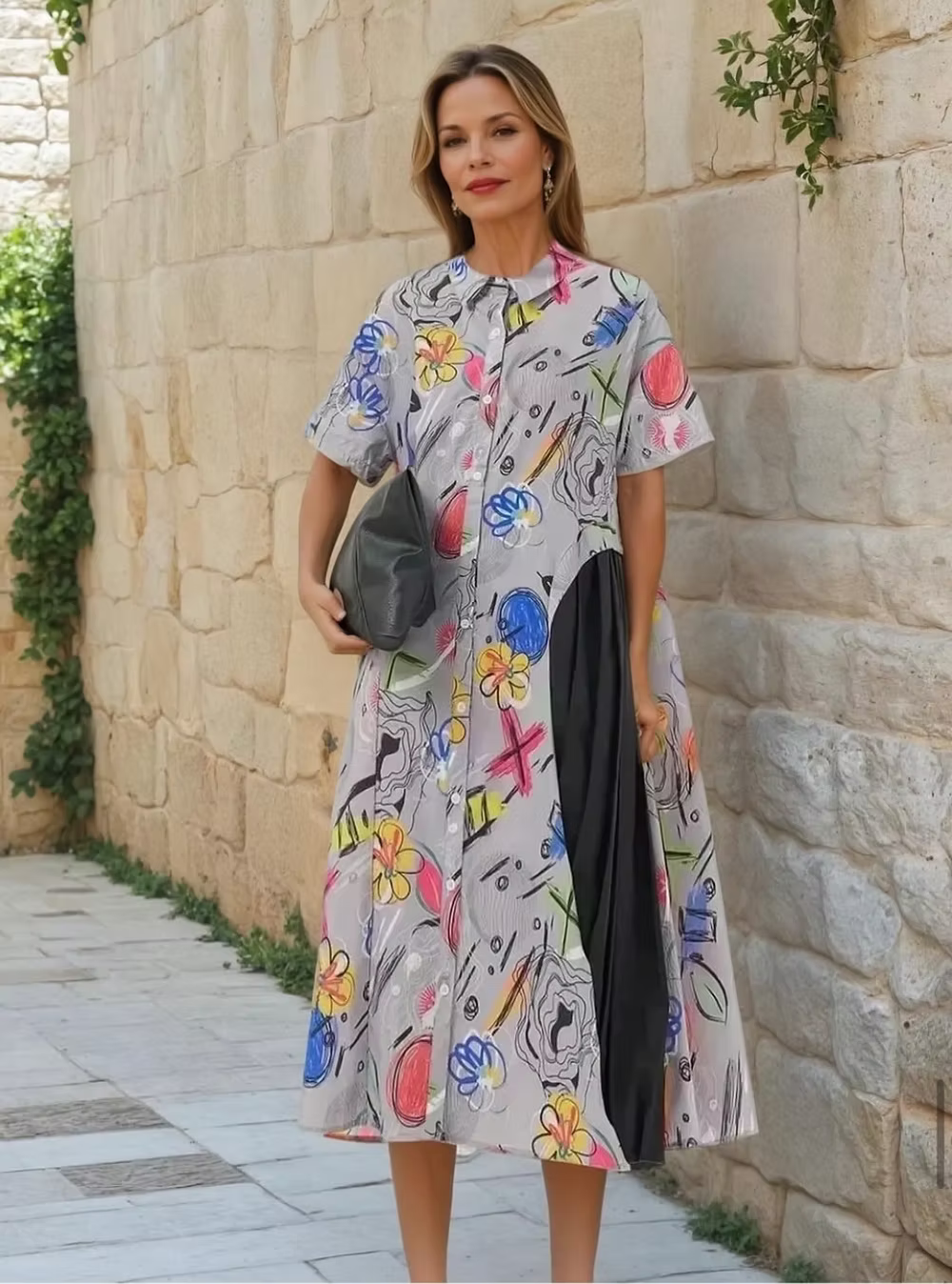 Vanite Fun Long Duster Shirt Dress