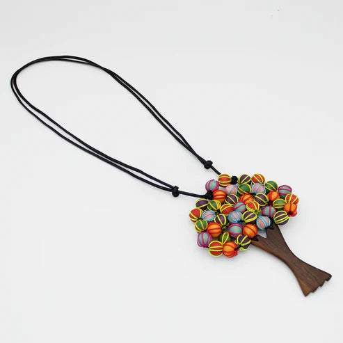 Sylca Multi Rainbow Elm Tree Statement Pendant