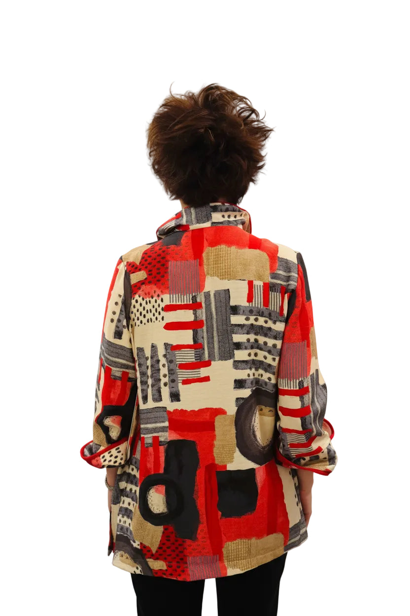Moonlight Print Wire Edge Collar Jacket