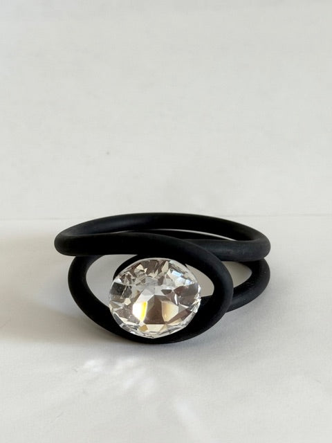 19028 JEFF LEIBER RUBBER 1 SWAROVSKY BRACELET