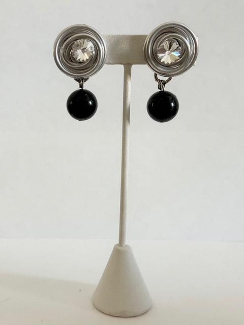 22853 JEFF LEIB COLORED BEAD/CRYSTAL EARRINGS