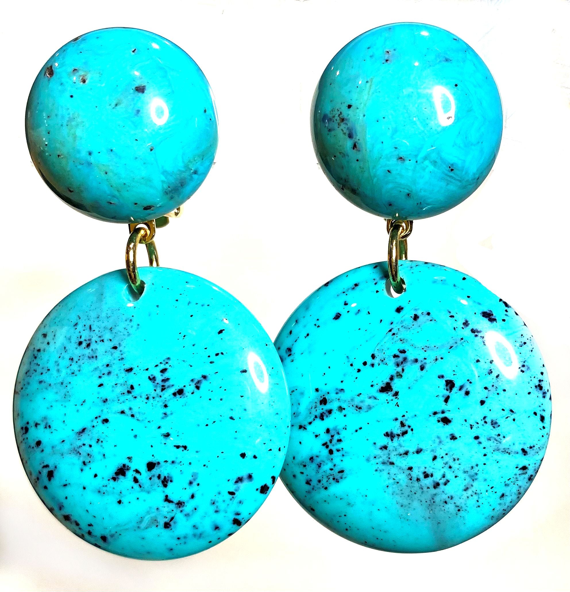 FB Clip INES Turqoise Earrings