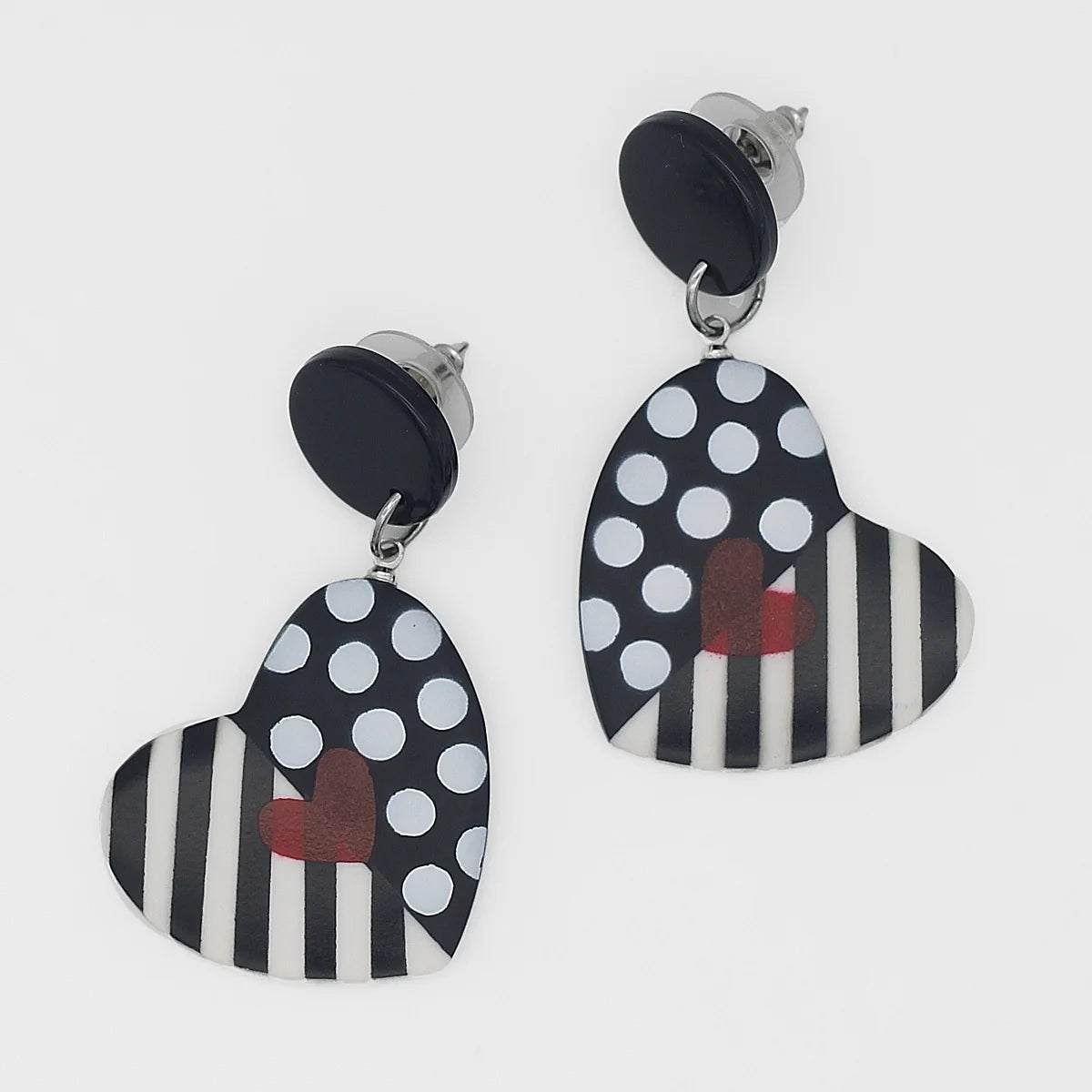 Sylca Black Camila's heart Earrings