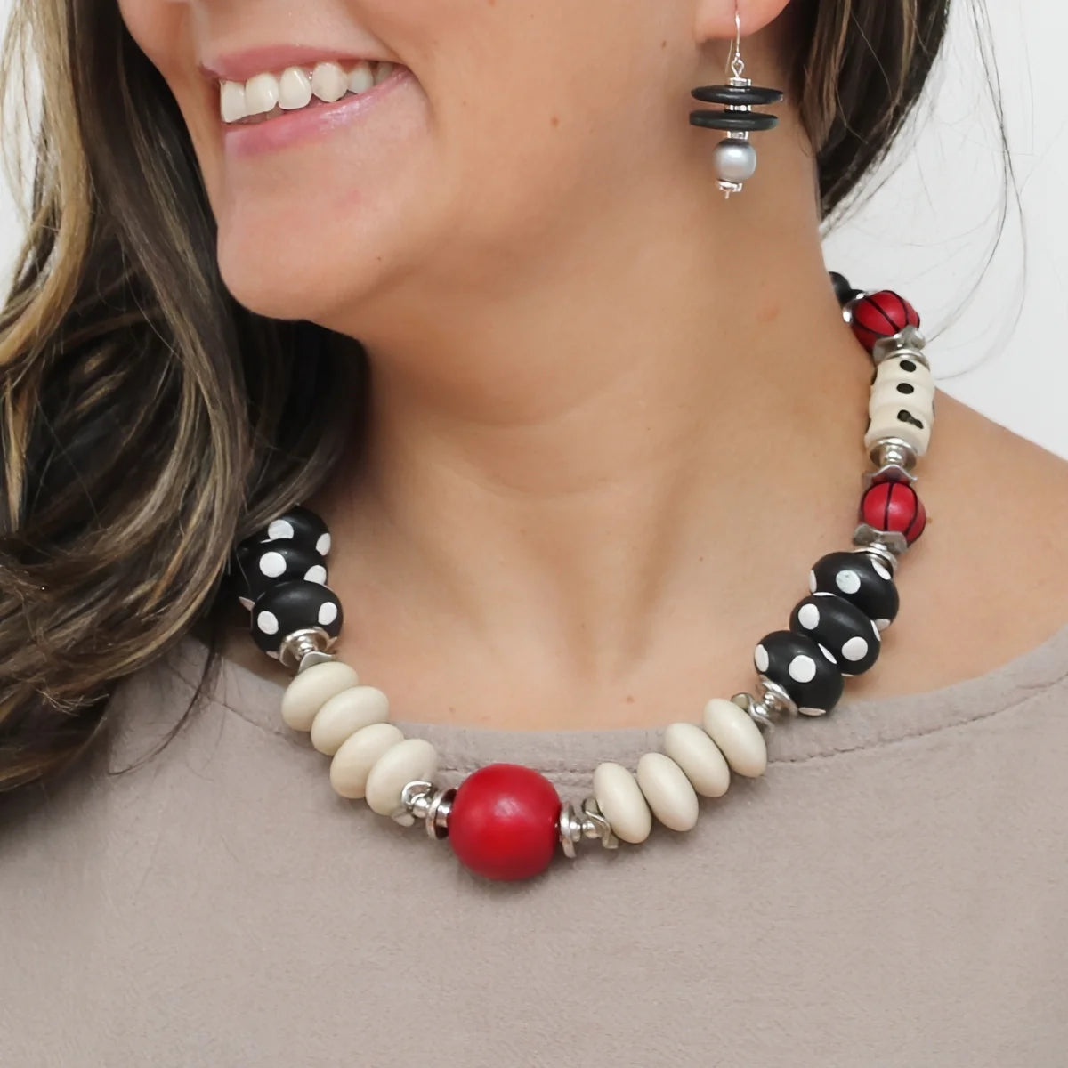 Sylca Pop of Red Marcella Statement Necklace