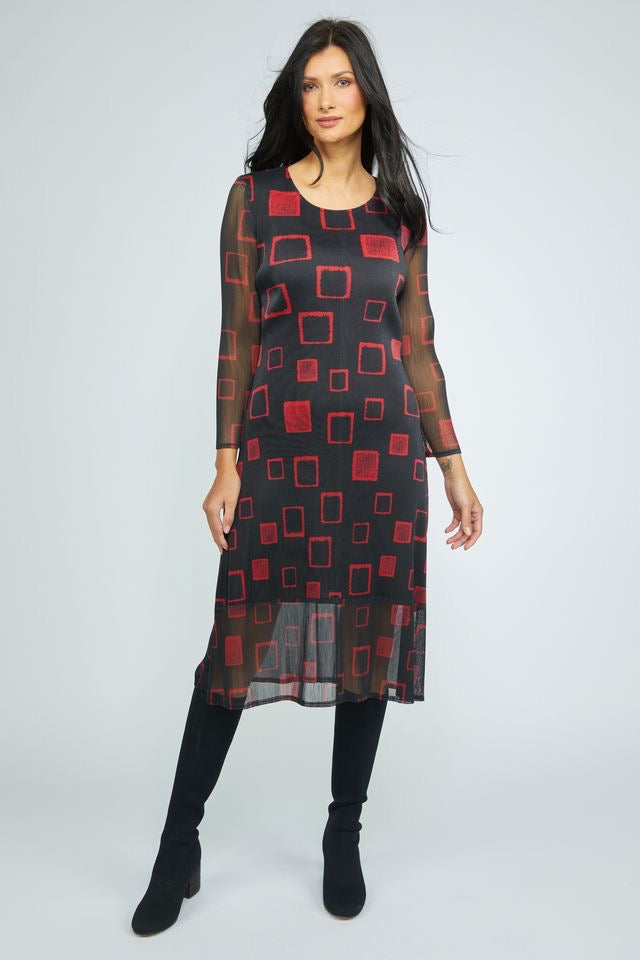 Habitat Parisian Pleats Prty Rendezvous Dress in Chili