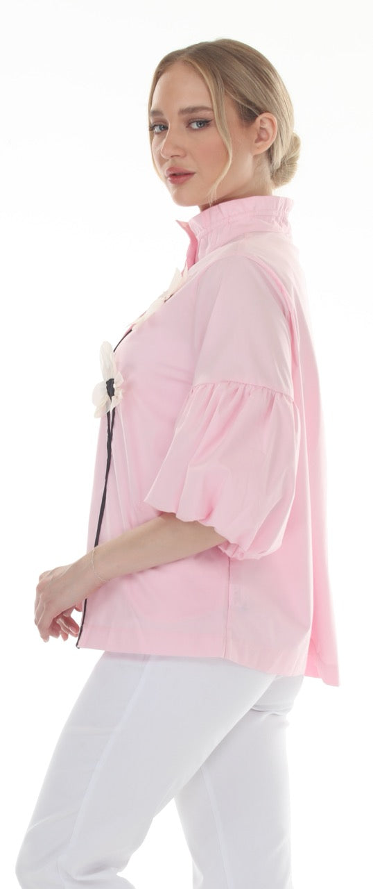 Terra Wire Collar Flower Blouse