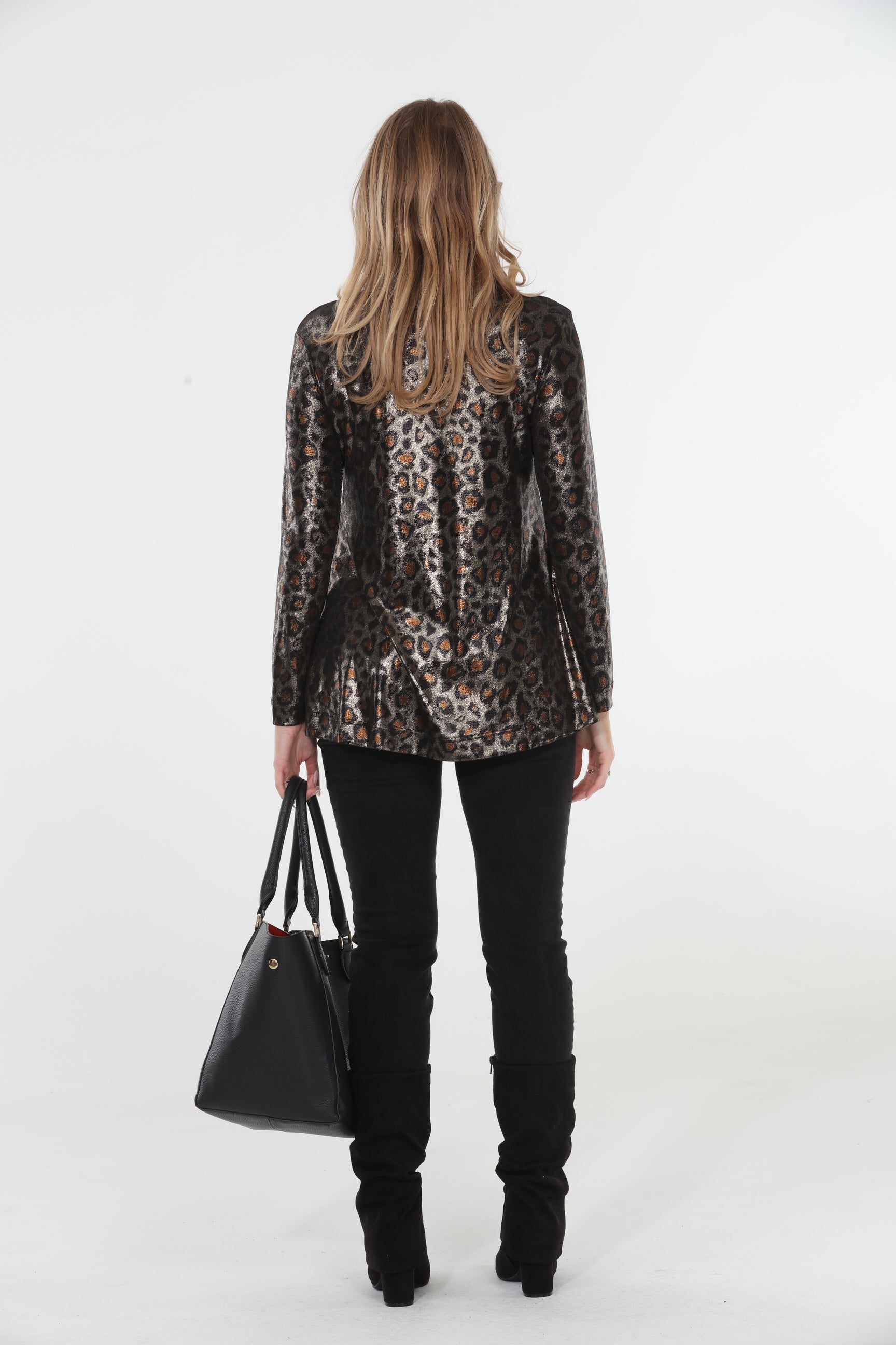 Terra Fun High Neck Bronze Leopard Top