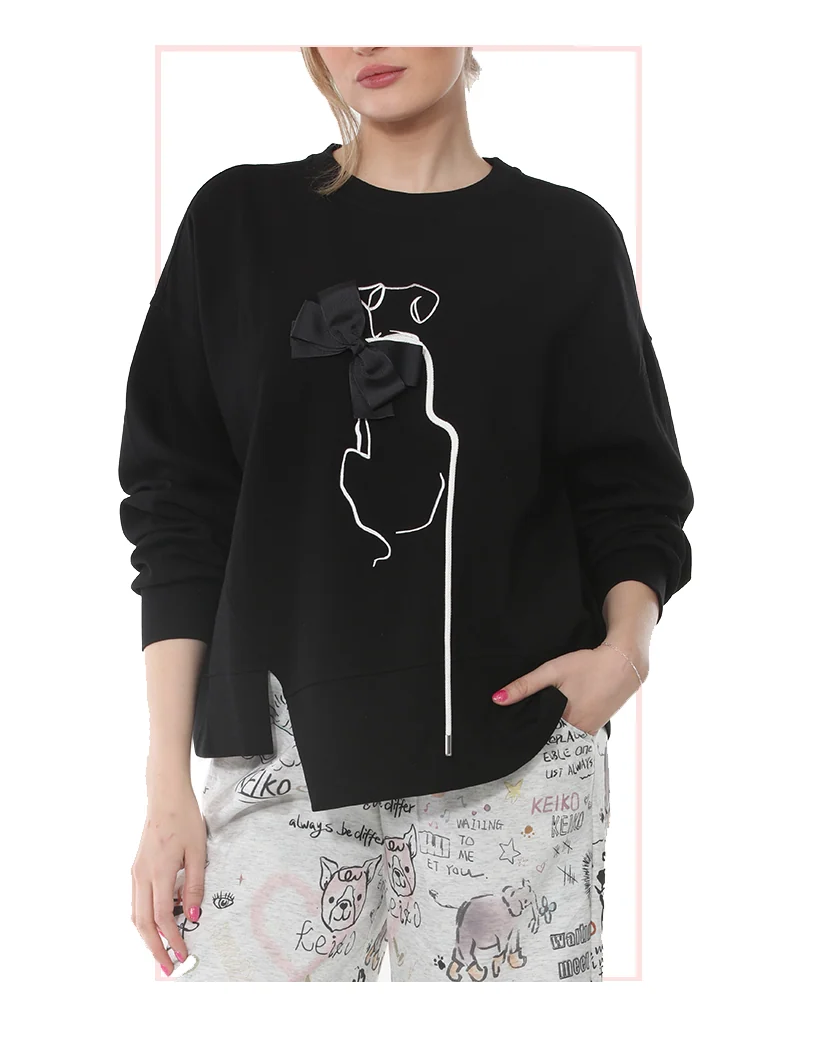 Terra Sweatsirt with Bow and Fringe