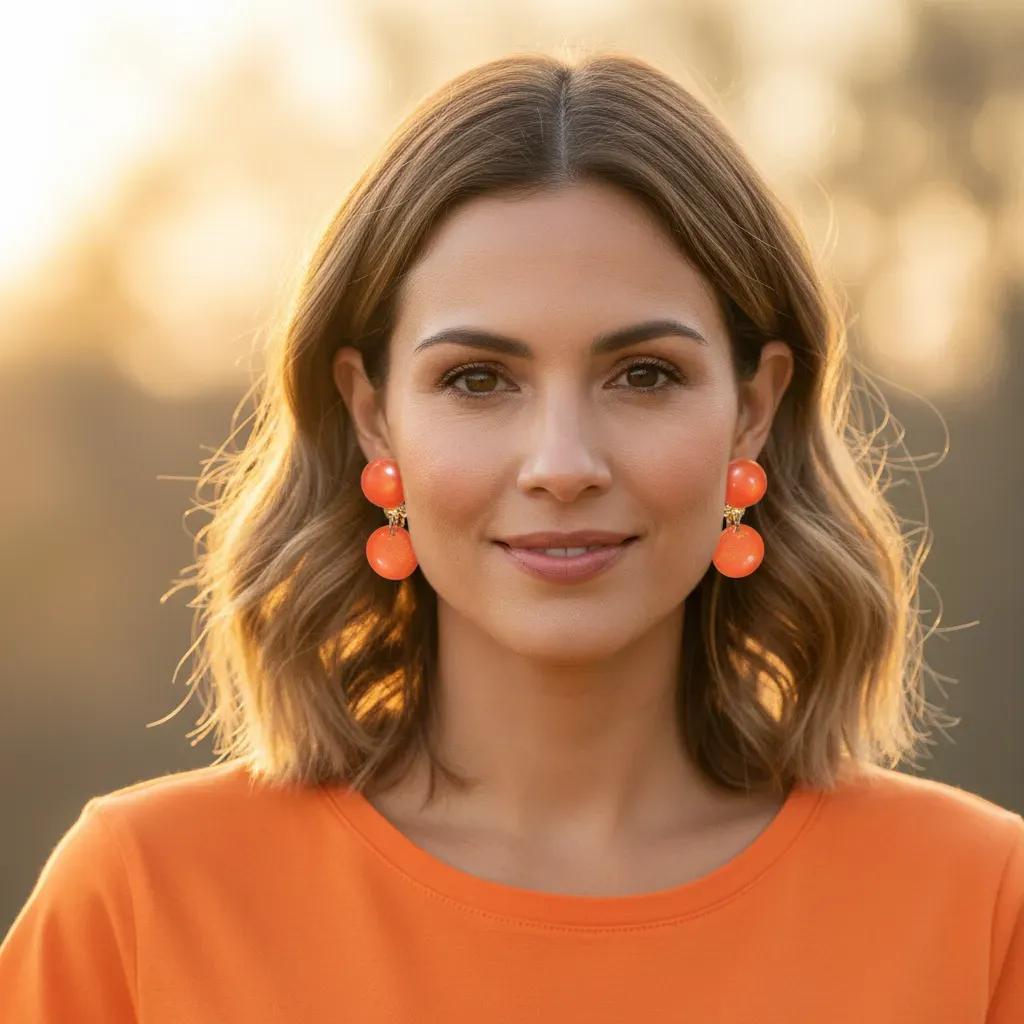 FB Clip M&M's Orange Earrings
