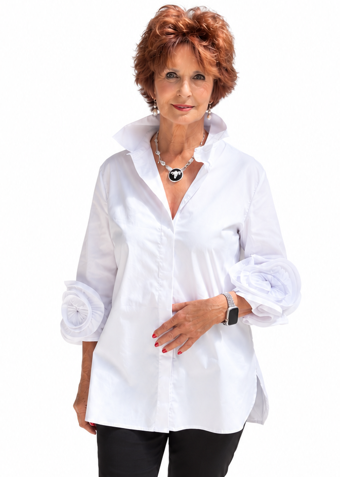 Ravel Blouse with Flowers on Sleeves