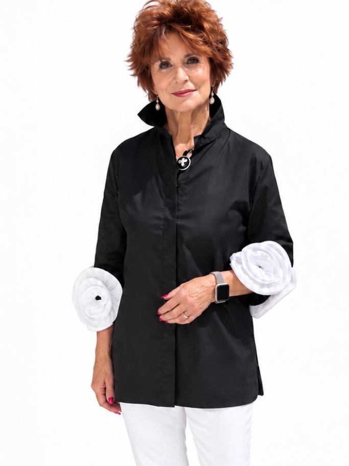 Ravel Blouse with Flowers on Sleeves